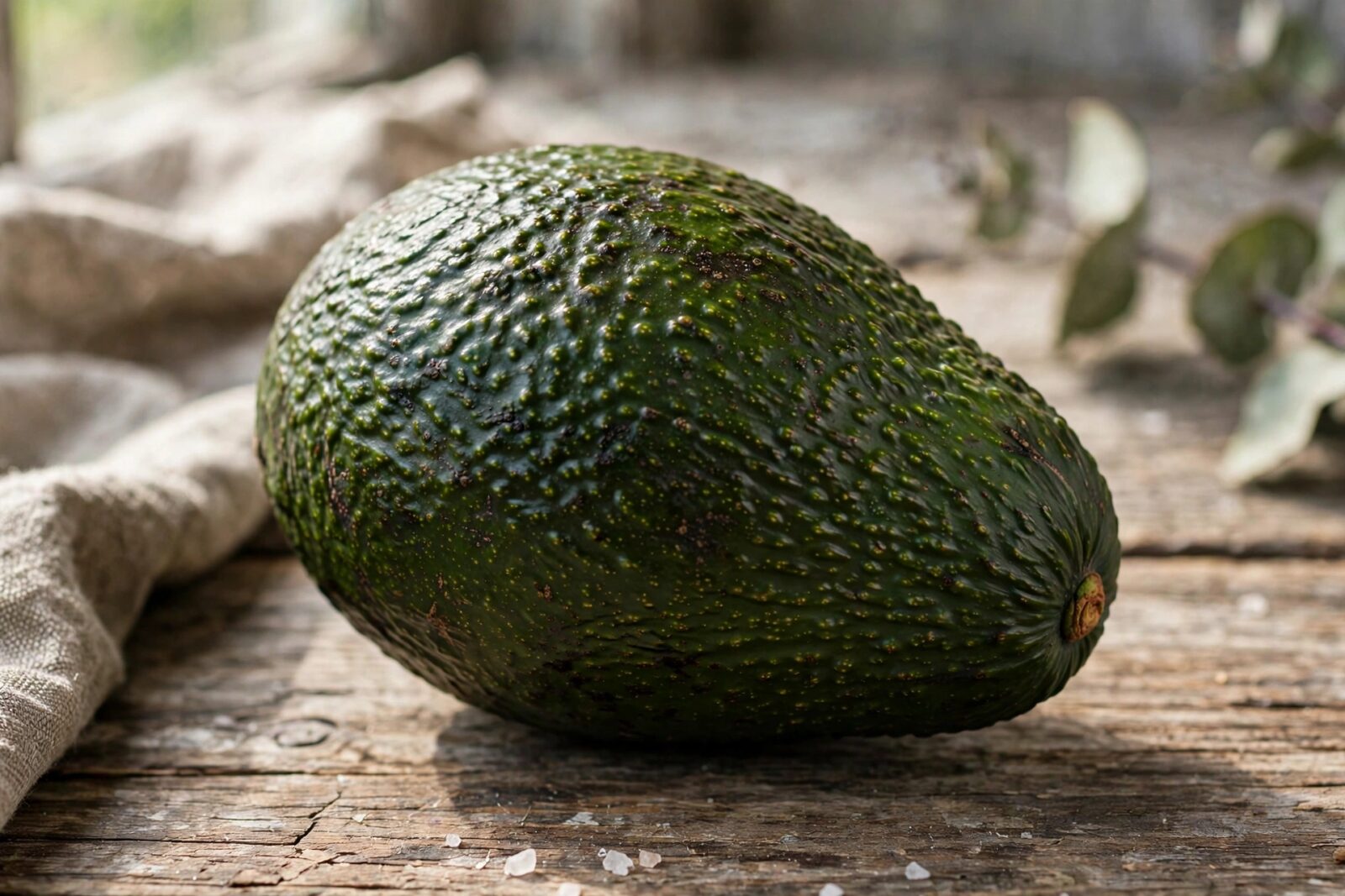 Avocado quasi maturo con buccia verde scuro