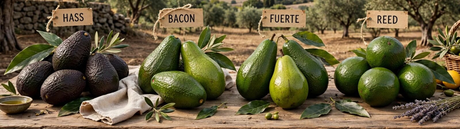 Le quattro varietà di avocado coltivate in Sicilia: Hass, Bacon, Fuerte e Reed